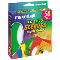 MAXELL  CLR CD/DVD SLEEVE 50PK