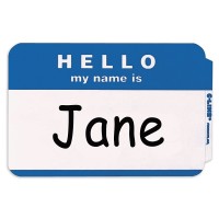 -Line Pressure Sensitive Peel and Stick Badges, Hello My Name Is, Blue, 3.5 x 2.25 Inches, 100 per Box (92235)