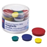 Officemate Assorted Heavy-Duty Plastic Circle Magnets - 30/Pack (92501)