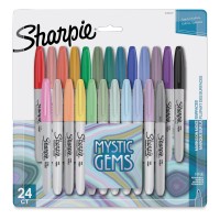Sharpie Fine Point Permanent Markers - Mystic Gem Colors - Set of 24