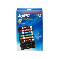 EXPO 80556 Low-Odor Dry Erase Set, Chisel Tip, Assorted Colors, 7-Piece