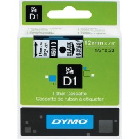 DYMO Standard D1 Label Cassette, Black Print on Clear Tape, 1/2 Inch x 23 Feet (Pack of 1)