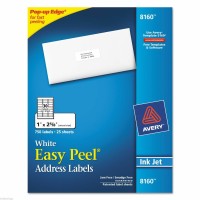 Avery® Easy Peel Mailing Address Labels, Inkjet, 1 x 2 5/8, White