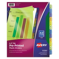 Avery® Preprinted Plastic Tab Dividers, 12-Tab, Letter 072782113308
