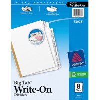 Avery Write-On Dividers  Tabs (8/Set) - White