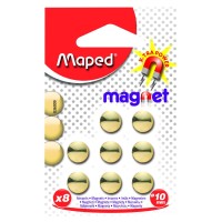 Maped magnets diameter 10 mm, 8 pieces, gilded
