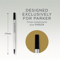 Parker Quink Rollerball Refill - Black Ink Fine Blister