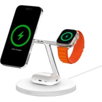 Belkin Boost Charge Pro 3-in-1 Wireless Charging Stand with Magsafe (White)