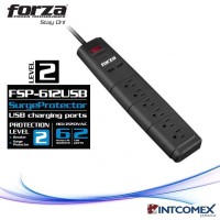 FORZA SURGE PROTECTOR 6 OUTLETS 2 USB