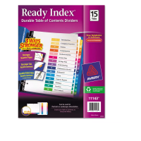 Avery Ready Index Customizable Table of Contents Multicolor Dividers 15-Tab Letter 11143