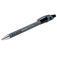 FlexGrip Ultra Ballpoint Pen Retractable, Medium 1 mm, Black Ink, Black/Gray Barrel 12X 