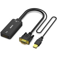 Benfei VGA (Input) to HDMI (Output) Adapter with Audio Support and 1080P Resolution 