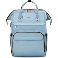 LOVEVOOK Laptop Backpack 15.6 Inch With USB Charging Port - Sky Blue 