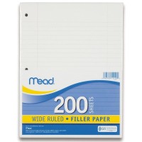 MEAD PAPER FILLER LEGAL RULED 10 1/2 x 8 WHITE