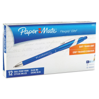 Paper Mate 85583 FlexGrip Elite Blue Ink with Blue Barrel 0.8mm Retractable Ballpoint Pen - 12/Pack