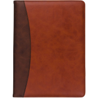Samsill Two-Tone Padfolio Brown with Spine Accent