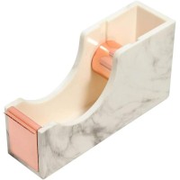 Acrylic Adhesive Heavy Duty Nonslip Tape Dispenser - Marbled Texture Rose Gold 