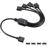 Novonest 5V 3Pin Addressable RGB 1 to 4 Splitter Cable, Y Shaped Fan & PC LED Strip Extension Cable