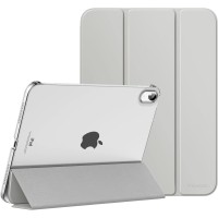 MoKo Case for iPad 10th Gen (10.9 inch 2022) - Slim Stand Protective Cover w/ Translucent Back Shell - Silver