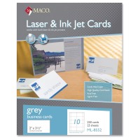 Microperforated Laser/ink Jet Business Cards 2 X 3 1/2, Gray, 250/box