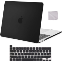 MOSISO Compatible with MacBook Pro 13 inch Case 2016-2020 Release A2338 M1 A2289 A2251 A2159 A1989 A1706 A1708, Plastic Hard Shell Case & Keyboard Cover Skin & Wipe Cloth, Black