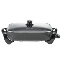 BRENTWOOD 16 INCH ELECTRIC SKILLET WITH GLASS LID