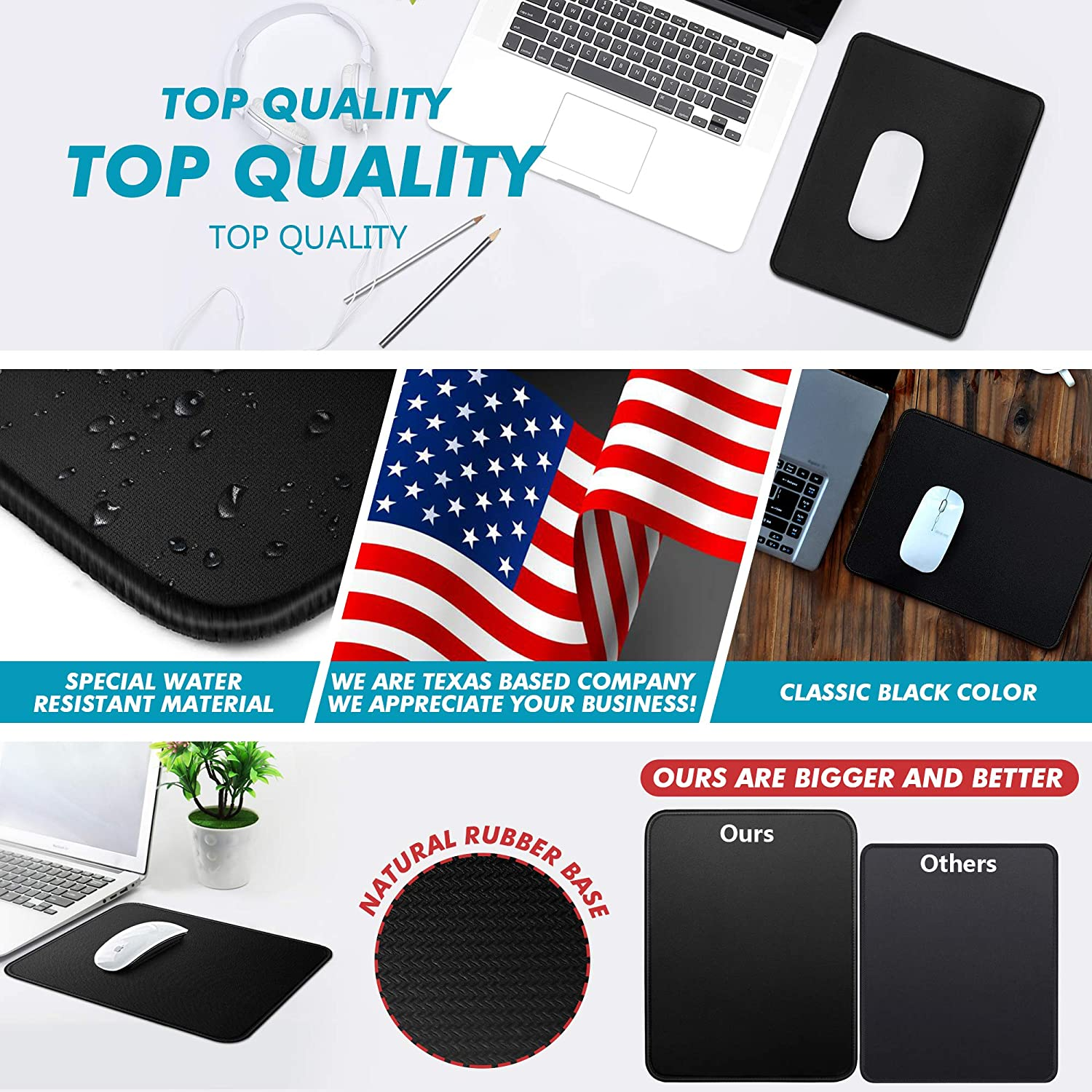 Blank Mouse Pad, Small Mouse Mat With Non-slip PU Base Gaming