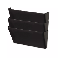 Universal Wall File Three Pocket - Plastic Black 