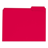 UNV16163 Letter Size File Folder - Standard Height with 2-Ply 1/3 Cut Assorted Tab, Red - 1/Folder