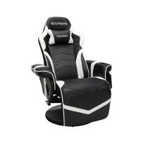 RESPAWN 900 Gaming Chair Recliner with Footrest & Cup Holder - Black & White 