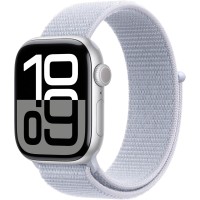 Apple Watch Series 10 (GPS) Silver Aluminum Case with Blue Cloud Sport Loop - 42mm S/M