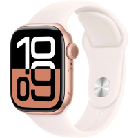 Apple Watch Series 10 (GPS) Rose Gold Aluminum Case with Light Blush Sport Band - 42mm M/L