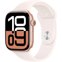 Apple Watch Series 10 (GPS) Aluminum Case with Light Blush Sport Band - 46mm M/L - Rose Gold