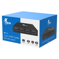 xTech 4-Port HDMI Splitter w/ Power Adapter