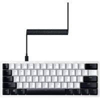 Razer PBT Keycap w/ Removal Tool & Stabilizers + Coiled Braided Fiber Cable Upgrade Set - Classic Black 
