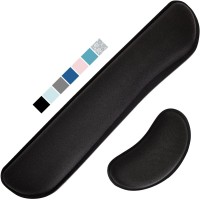 Gorilla Grip Silky Gel Memory Foam Wrist Rest Hand & Arm Support - 2 Piece Pad - Black