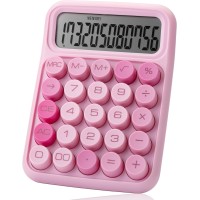 Mr.Pen Mechanical 12 Digits Large LCD Display Switch Calculator – Pink