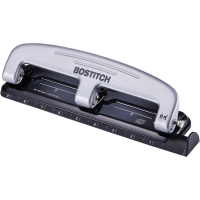 Bostitch EZ Squeeze 12" Three-Hole Punch - 12 Sheets, 9/32" Punch Size - Black & Silver 