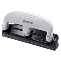 Bostitch EZ Squeeze 12" Three-Hole Punch - 20 Sheets - Black & Silver