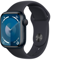 Apple Watch Series 9 (GPS) 41mm Midnight Aluminum Case with Midnight Sport Band with Blood Oxygen - S/M - Midnight
