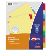 AVERY BIG TAB DIVIDERS, 8 TABS - CLEAR