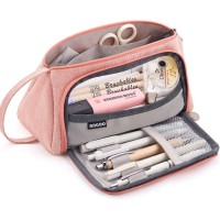 Easthill Big Capacity Pens/Pencil Case - Light Pink