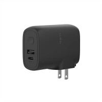 Belkin Portable Charger, Hybrid Power Bank 5K + Wall Charger 25W - 2-in-1 Portable Charger, Portable Battery - Black