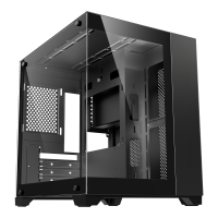 DIYPC DIY-CUBE01-BK Black USB3.0 Tempered Glass Micro ATX Gaming Computer Case w/ Dual Tempered Glass Panel. Fans Not Included