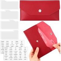 Click image to zoom in FRIENDA 11 Pieces Cash Wallet -Red