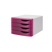 Jalema Silky Touch Desktop Drawer Sets, 4 pink drawers