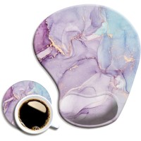 Dooke Ergonomic Mouse Pad With Gel Wrist Support - Purple Marble 