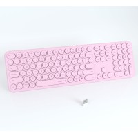 Ubotie Slim & Quiet Wireless/Bluetooth Full Size Keyboard - Pink