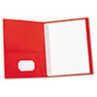 UNIVERSAL Two-Pocket COVER REPORT - RED, SINGLE