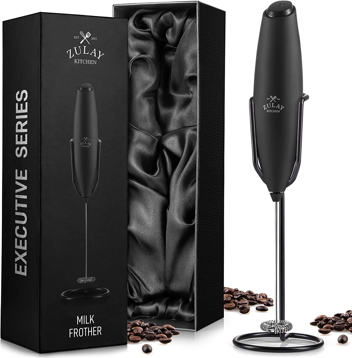  Kaffe Premium Milk Frother with Stand. Milk Steamer Frother for  Coffee, Milkshakes. Handheld Frother Wand: Home & Kitchen